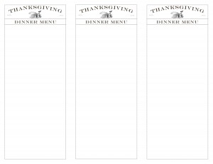 Individual Thanksgiving Menu Cards - 3 per sheet from katienormalgirl.com