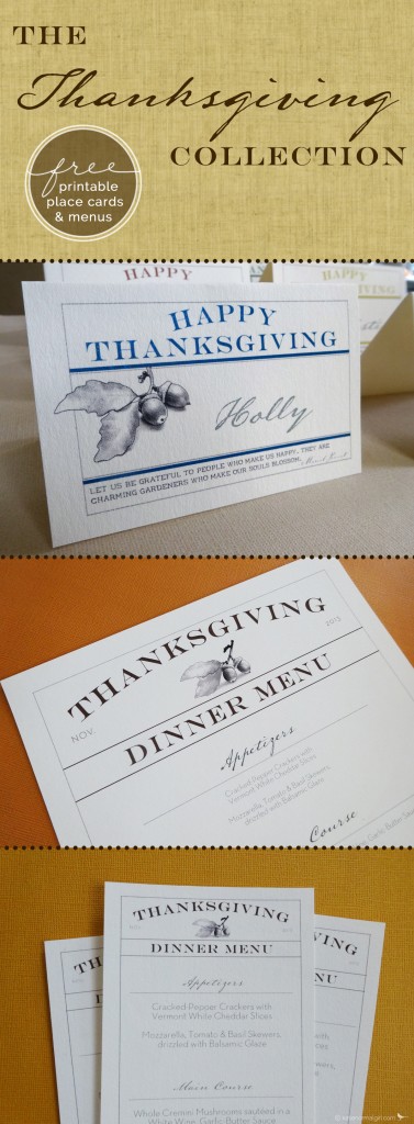Thanksgiving Menus and Dish Labels/Place Cards - free downloads from katienormalgirl.com #partyplanning #placecards