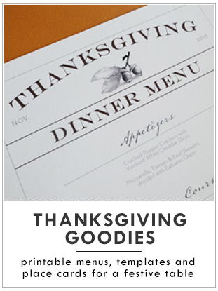 Download Gallery -  Thanksgiving menus and place cards from katienormalgirl.com | #free #downloads #printable